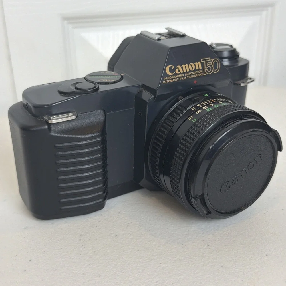 Canon T50 35mm SLR Film Camera with Canon FD 50mm f1.8 Lens Japan Vintage